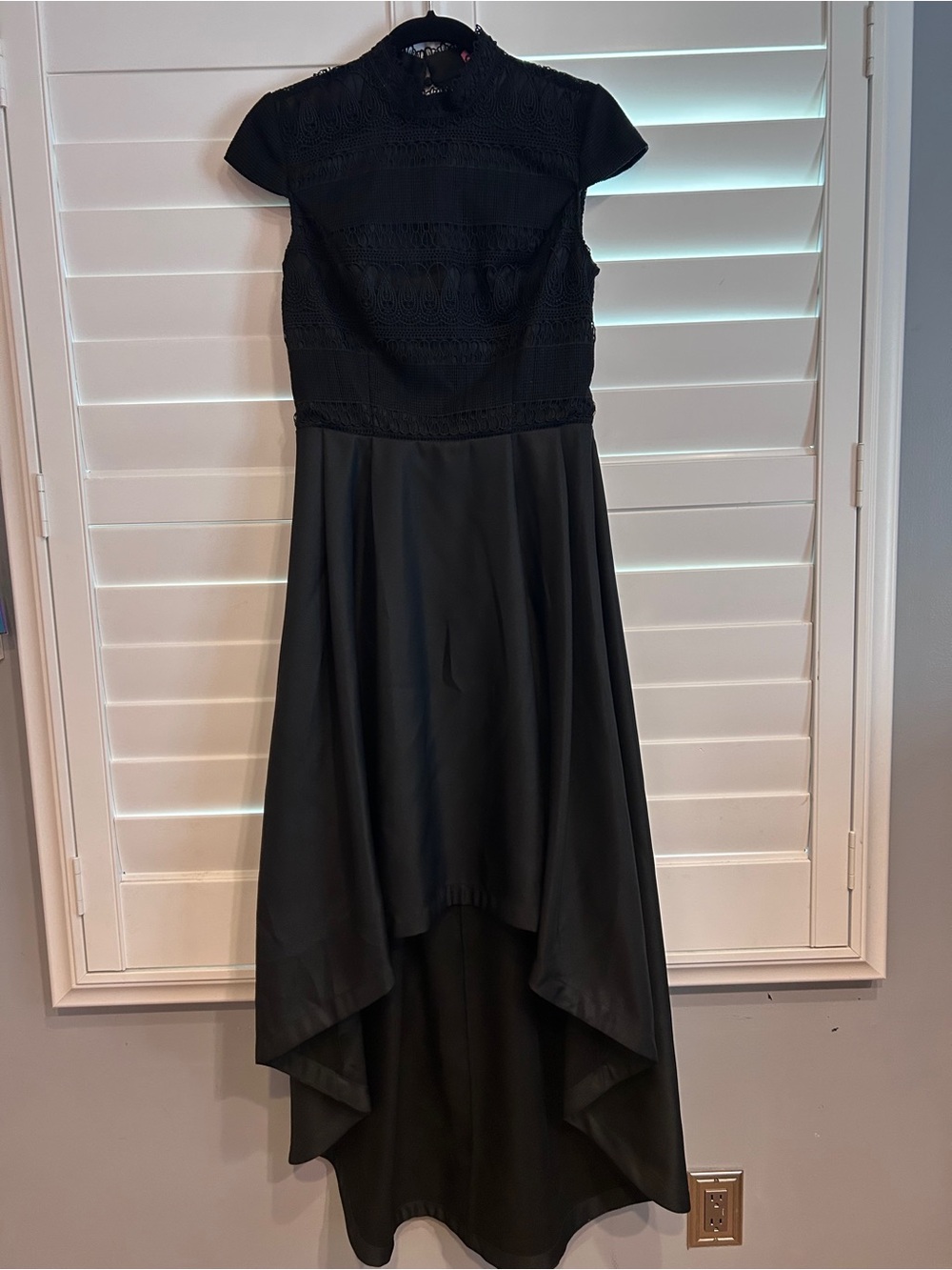 Chi Chi London Black High-Low Lace Bodice Dress